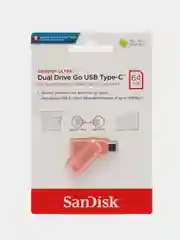 Розовый флешка SanDisk ULTRA USB 3.1, Type-C, карта памяти, поворотная, 4 размера