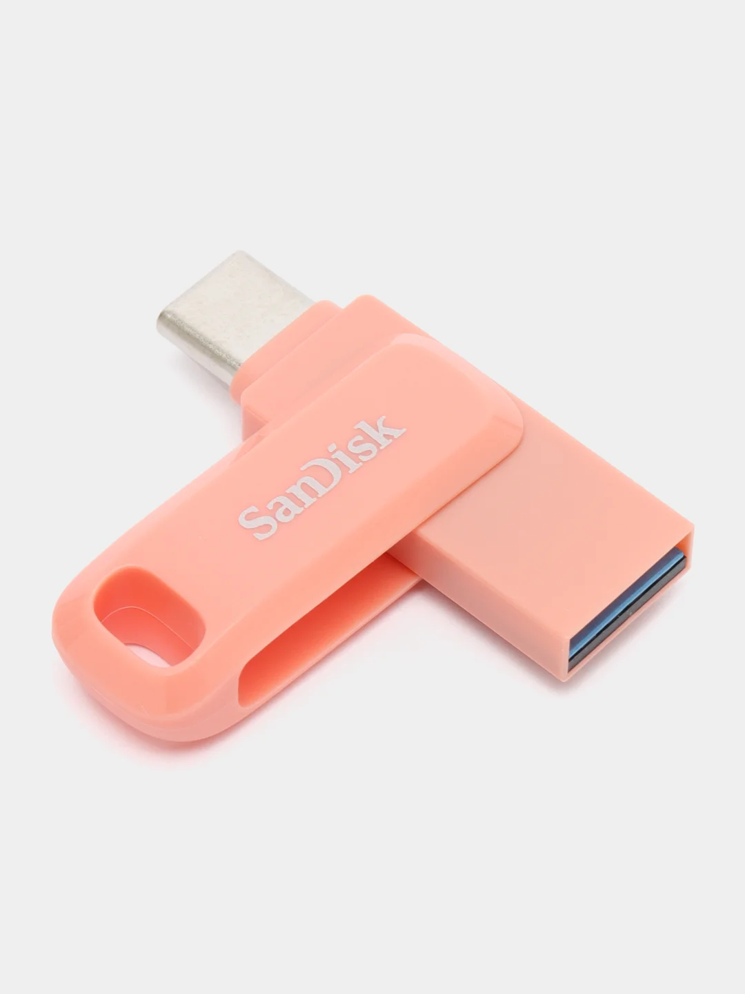 Розовый флешка SanDisk ULTRA USB 3.1, Type-C, карта памяти, поворотная, 4 размера