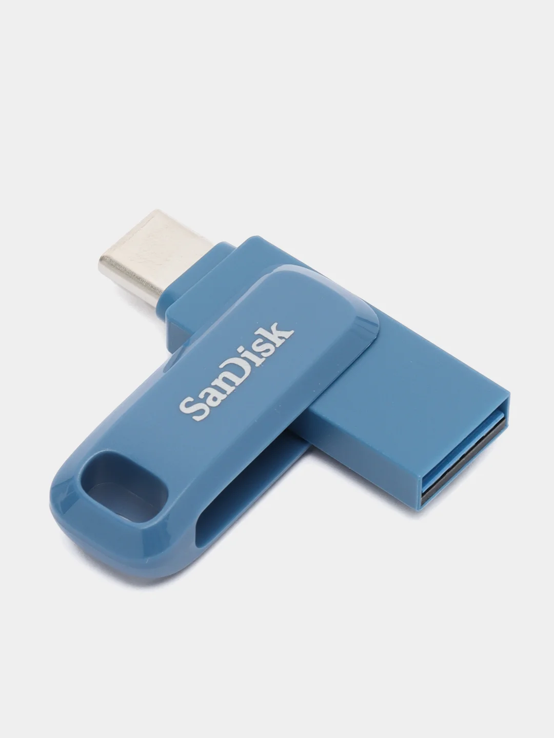 Голубой флешка SanDisk ULTRA USB 3.1, Type-C, карта памяти, поворотная, 4 размера