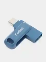 Голубой флешка SanDisk ULTRA USB 3.1, Type-C, карта памяти, поворотная, 4 размера
