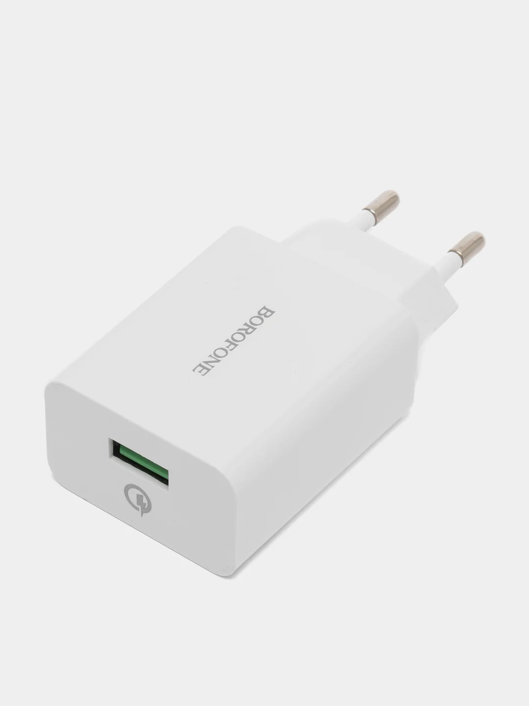 Белый сетевое зарядное устройство  Borofone BA21A (18W, QC3.0, 3A),быстрая зарядка