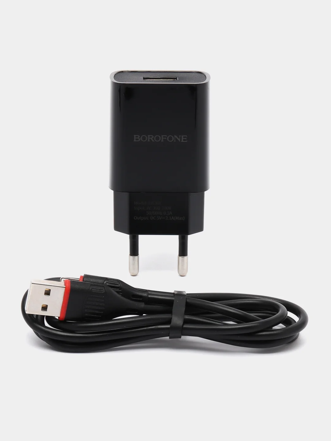 Черный зарядное устройство BOROFONE BA20A, с кабелем USB-Micro, Type-C, Lightning / без кабеля