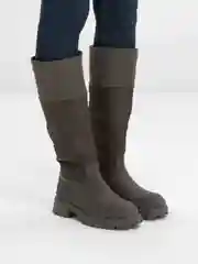 Приглушённый хаки сапоги женские, осенние