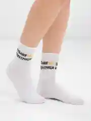 Носки с надписью, высокие, женские, белые, 36-40 размер