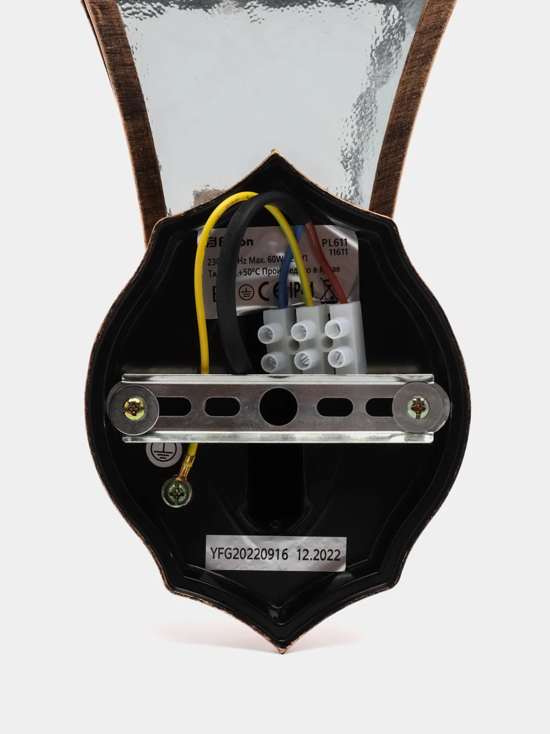 Светильник садово-парковый, 60W 230V E27 черное золото, PL611