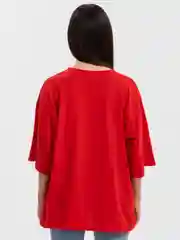 Красный женская футболка свободного кроя, однотонная, Oversize с принтом "TEXAS"