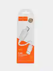 Белый кабель для зарядки Micro-USB hoco X73, прочный USB кабель 1 м, 2.4A