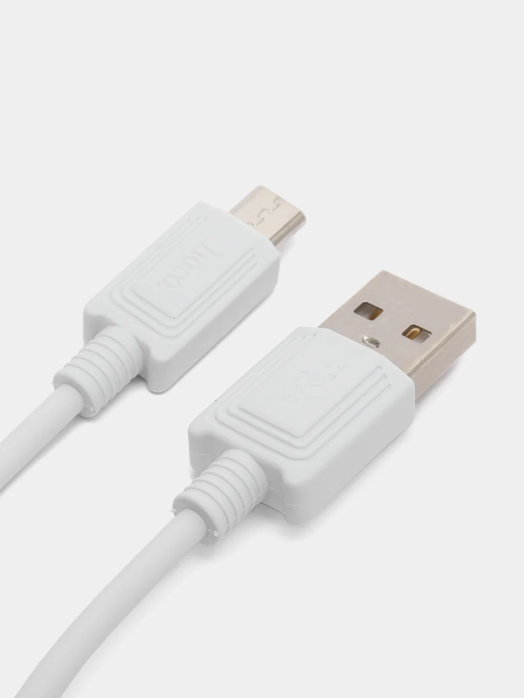 Белый кабель для зарядки Micro-USB hoco X73, прочный USB кабель 1 м, 2.4A