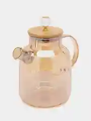 Чайник заварочный стеклянный с бамбуковой крышкой, 1000 мл, 1800 мл