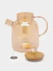 Чайник заварочный стеклянный с бамбуковой крышкой, 1000 мл, 1800 мл