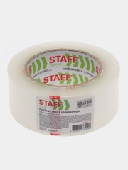 Скотч широкий, клейкая лента упаковочная односторонняя, прозрачная, Staff 440178