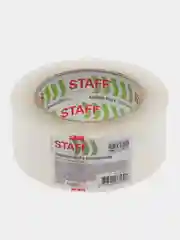 Скотч широкий, клейкая лента упаковочная односторонняя, прозрачная, Staff 440178