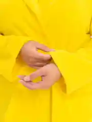 Лимонный халат женский махровый банный, с капюшоном, Lilians