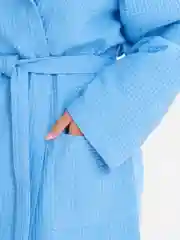 Вишнёвый халат банный с капюшоном вафельный, Lilians