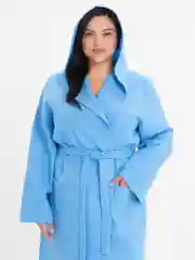 Вишнёвый халат банный с капюшоном вафельный, Lilians