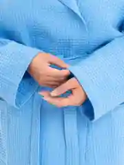Вишнёвый халат банный с капюшоном вафельный, Lilians