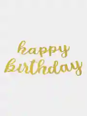 Золотой растяжка со словами "Happy birthday" с блестящим глиттером для дня рождения