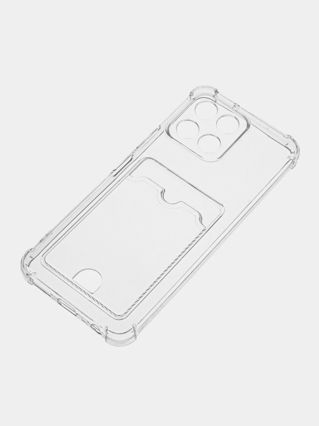 Прозрачный чехол для Honor X6, Honor X8 5G / Хонор Х6, Х8 5Г, прозрачный, с карманом для карты