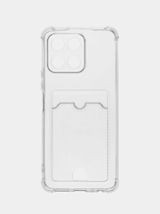 Чехол для Honor X6, Honor X8 5G / Хонор Х6, Х8 5Г, прозрачный, с карманом для карты