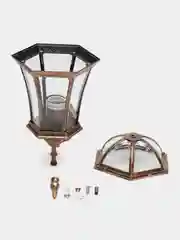 Светильник садово-парковый, 60W 230V E27 225*205*540мм черное золото PL621