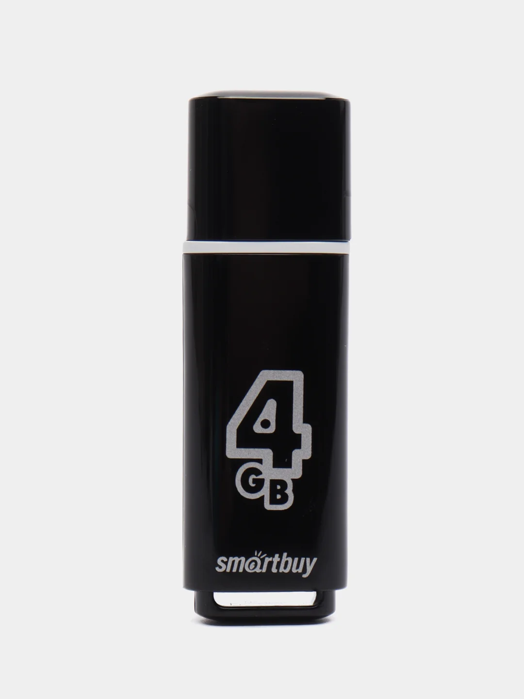 Флешка накопитель для компьютера 4 Gb, Smartbuy Glossy, Usb 2.0, черный, 512764