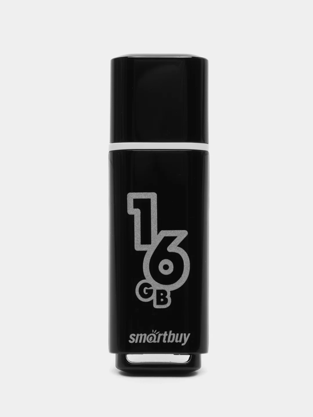 Флешка накопитель для компьютера 16 Gb, Smartbuy Glossy, Usb 2.0, черный, 512190
