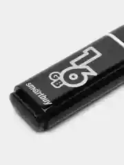 Флешка накопитель для компьютера 16 Gb, Smartbuy Glossy, Usb 2.0, черный, 512190