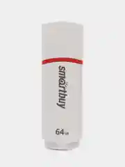 Флешка накопитель для компьютера 64 Gb, Smartbuy Crown, Usb 2.0, белый, 512779