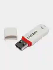 Флешка накопитель для компьютера 64 Gb, Smartbuy Crown, Usb 2.0, белый, 512779