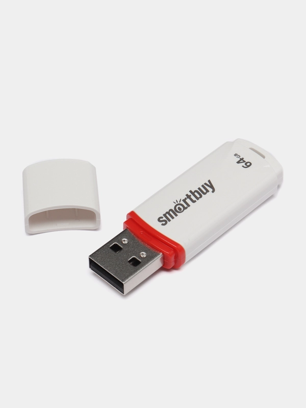 Флешка накопитель для компьютера 64 Gb, Smartbuy Crown, Usb 2.0, белый, 512779