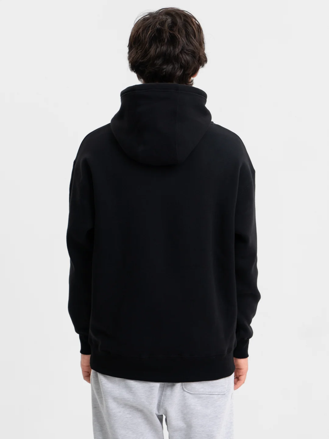 Черный худи теплое удлиненное с капюшоном, с бархатом внутри, hoodie