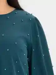 Зеленый платье с жемчужинами вечернее, больших размеров