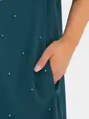 Зеленый платье с жемчужинами вечернее, больших размеров