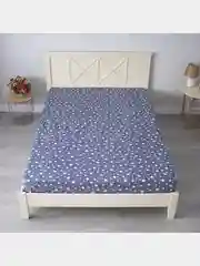 Небесно-голубой комплект постельного белья Бязь 1,5/2/2-спальный с Евро простыней, Евро, Семейный КПБ, 70 х 70