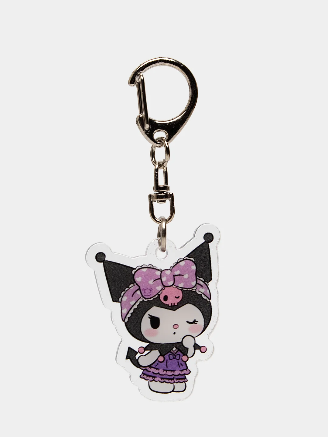 Тёмно-розовый брелок для ключей акриловый Куроми, My Melody, Hello Kitty, двусторонний, аниме брелок