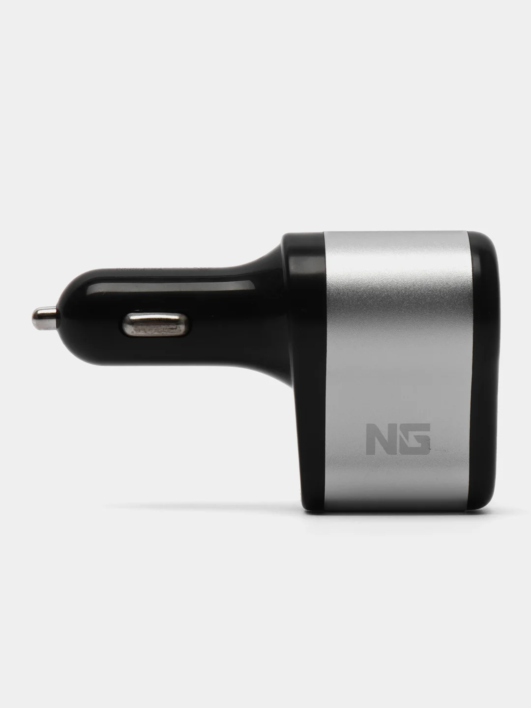 Серебряный устройство зарядное автомобильное, 1 выход, 2xUSB, 2А, 12/24В
