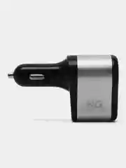 Серебряный устройство зарядное автомобильное, 1 выход, 2xUSB, 2А, 12/24В