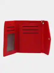 Бордовый женский кошелек кожаный, держатель для карт