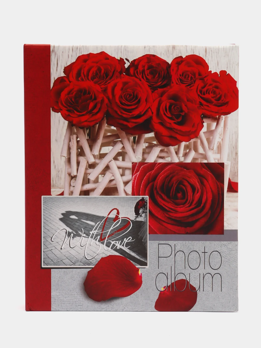 Бордовый фотоальбом "Love" 200 фото 10х15