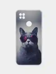 Синий меланж силиконовый чехол на Xiaomi Redmi 9C / Сяоми Редми 9С прозрачный с рисунком, защита камеры