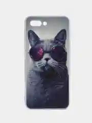 Синий меланж силиконовый чехол на Honor 10 / Хонор 10 прозрачный, с рисунком, защита камеры