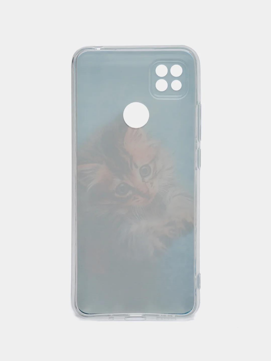 Светло-коричневый силиконовый чехол на Xiaomi Redmi 9C / Сяоми Редми 9С прозрачный с рисунком, защита камеры