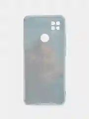 Светло-коричневый силиконовый чехол на Xiaomi Redmi 9C / Сяоми Редми 9С прозрачный с рисунком, защита камеры
