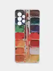 Бордовый чехол на Samsung Galaxy A53 5G / Галакси А53 5G прозрачный, с рисунком, защита камеры