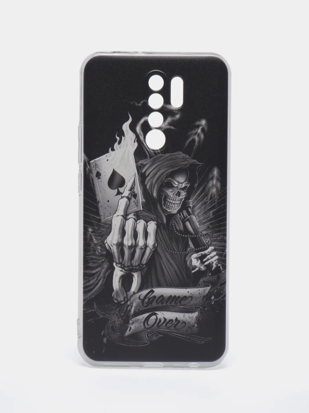 Оливковый силиконовый чехол на Xiaomi Redmi 9 / Сяоми Редми 9 прозрачный, с рисунком, защита камеры