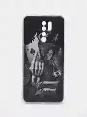 Оливковый силиконовый чехол на Xiaomi Redmi 9 / Сяоми Редми 9 прозрачный, с рисунком, защита камеры