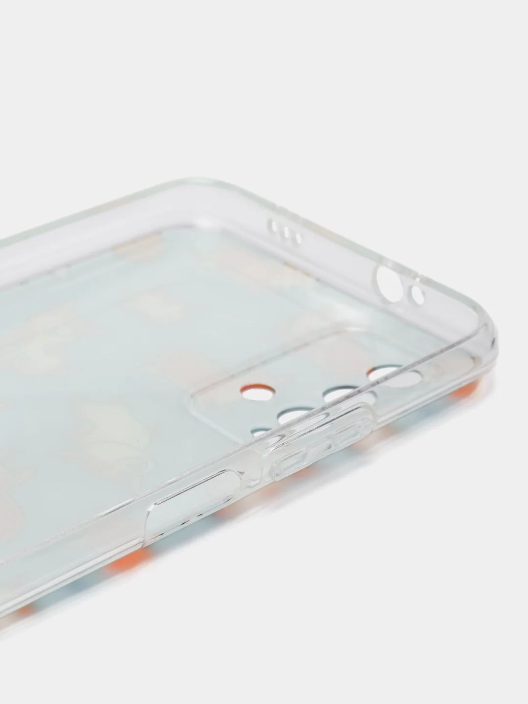 Светло-оранжевый силиконовый чехол на Xiaomi Redmi 9T / Редми 9Т прозрачный, с рисунком, защита камеры