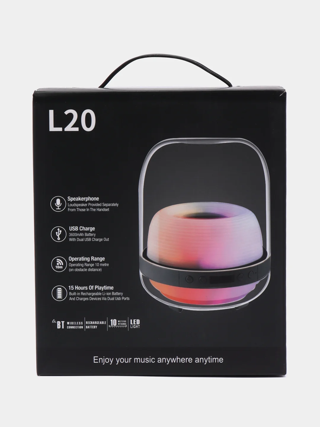 Беспроводная портативная Bluetooth-колонка L20 светомузыка