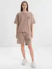 Зелёный хаки костюм женский, двойка, двухнитка, шорты с футболкой