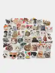 Белый набор наклеек с кошками, стикеры котики и лапки, детские, для девочек, 50 штук